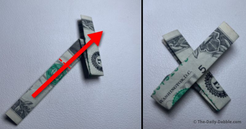 dollar bill origami letter x step 7