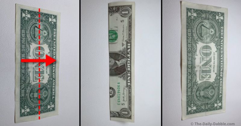 folding a dollar in half