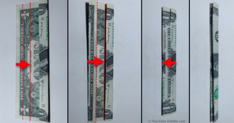folding dollar bill into a sixth step 3