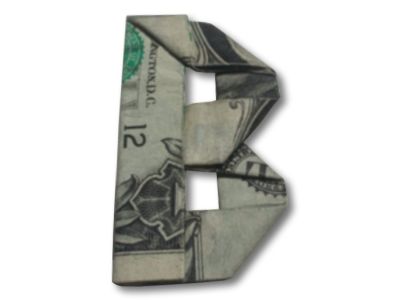 money origami letter b