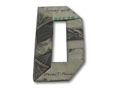 money origami letter d