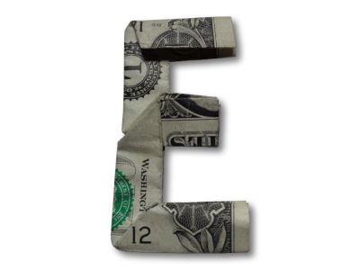 money origami letter e