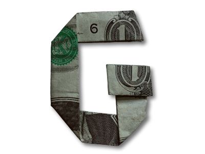 money origami letter g
