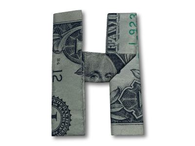 money origami letter h
