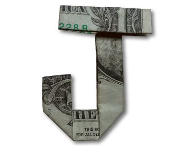 money origami letter j