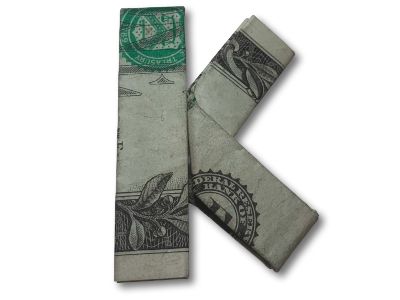 money origami letter k