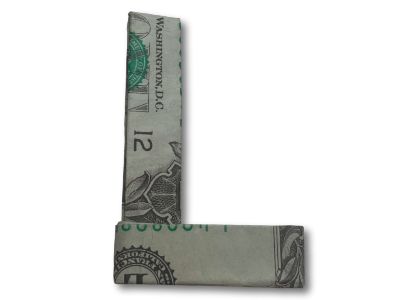 money origami letter l