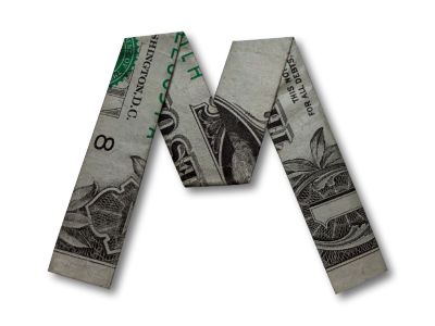 money origami letter m