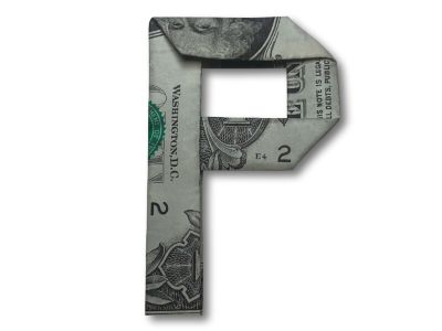 money origami letter p