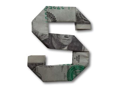 money origami letter s