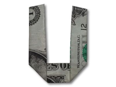 money origami letter u