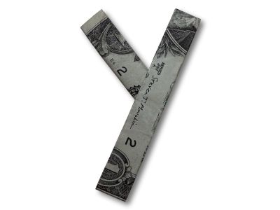 money origami letter y