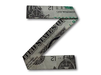 money origami letter z