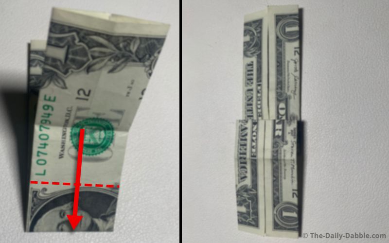 dollar bill origami bottle step 5