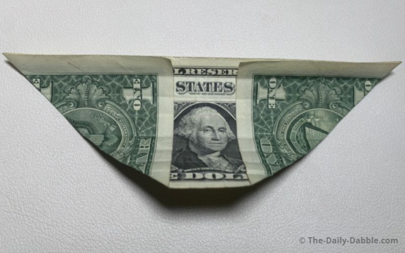 dollar bill origami leaf step 5a