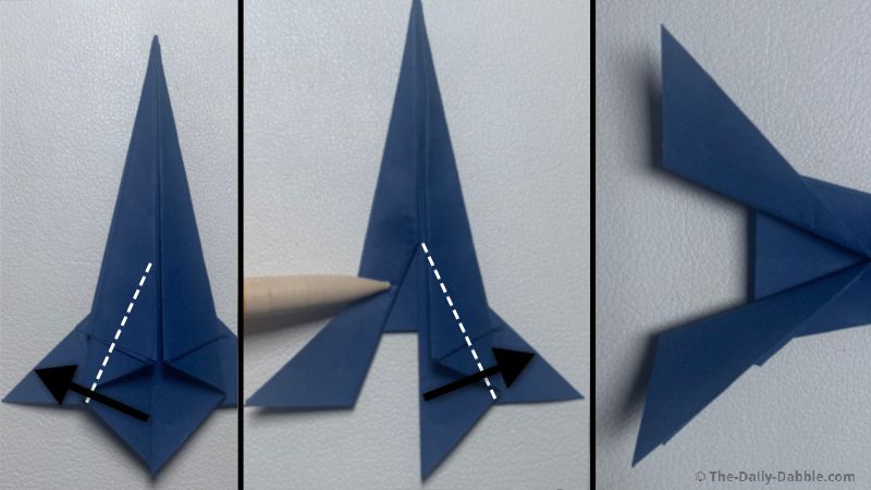 launchable origami rocket fold 8